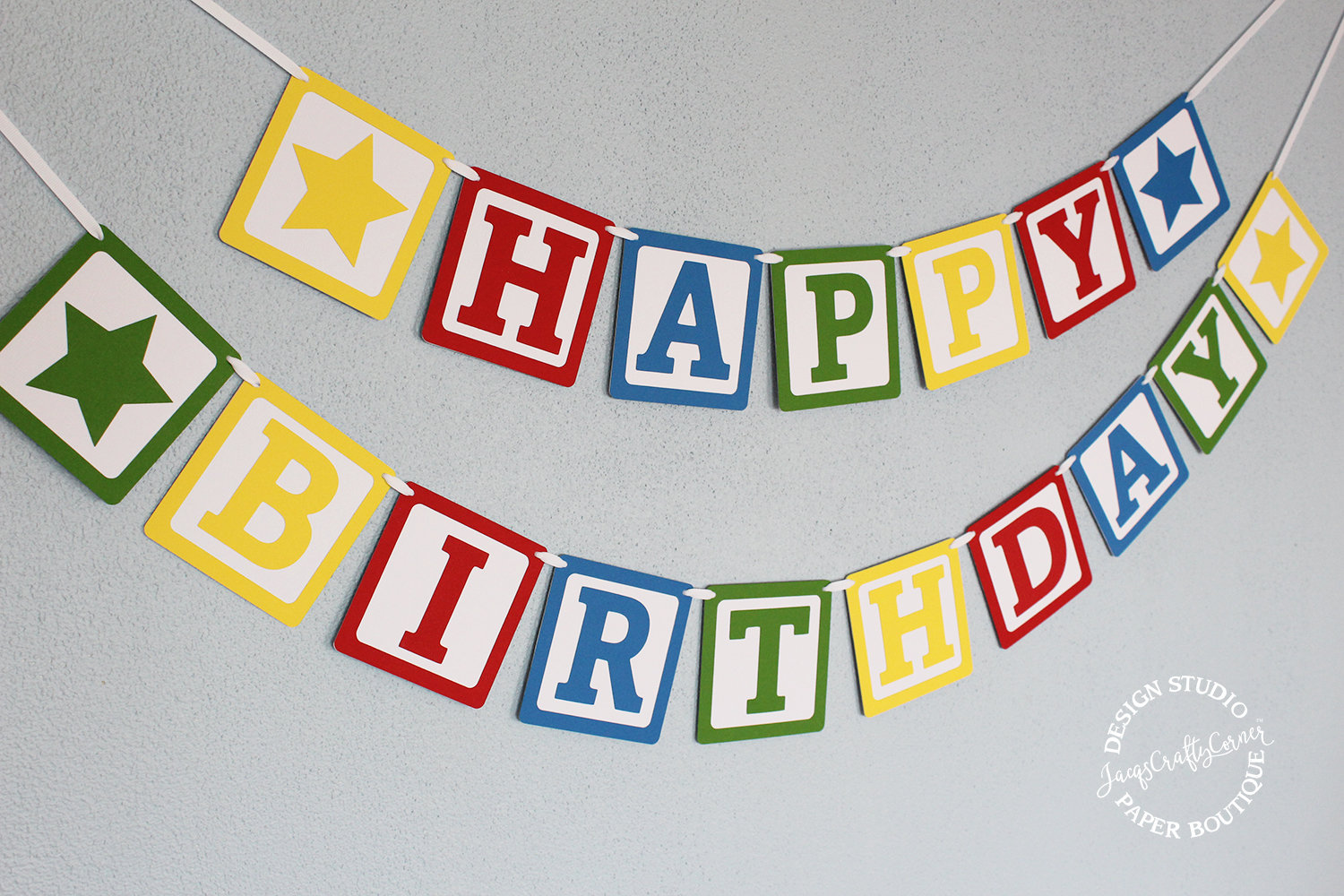 Blocks Birthday Banner | Toy Story Birthday | Rainbow Blocks First Birthday Banner