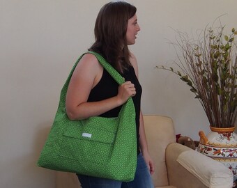 Bright green and Navy Diaper bag