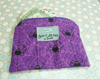 Purple spiders zipper pouch- Small size