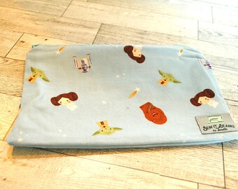 Space Pals Blue-zipper pouch Large