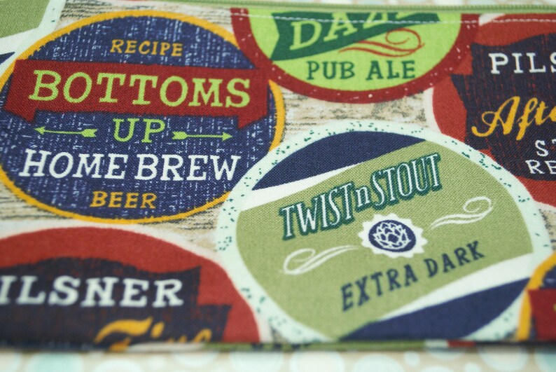 Craft beer zipper pouch Wallet size