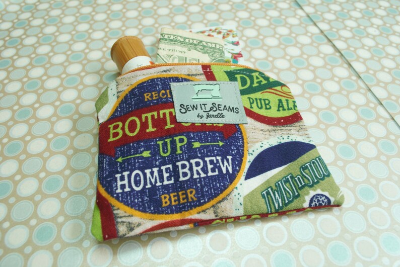 Craft beer zipper pouch Wallet size