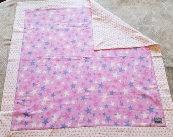 Stars and polka dots flannel baby blanket-Large