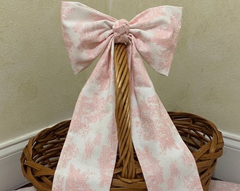 Toile Nursery Accent Bow, Curtain Bow, Crib Bow, Pink, Blue, Green, Lavender, or Gray Toile, Choose Your Color