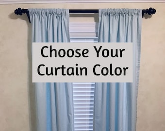 41 Colors Cotton Curtain Panels, Window Treatments, Nursery Curtains - Choose Your Color