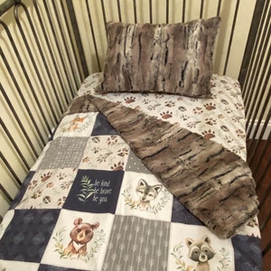 Boy Toddler Bedding, Woodland Animals Toddler Set, Woodland Bedding