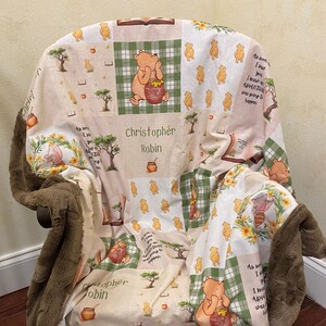 Classic Winnie the Pooh Blanket, Baby Blanket, Toddler Blanket, Personalized Blanket