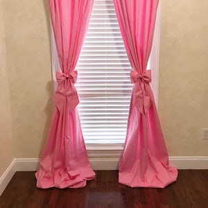 Pink Curtain Panels, Custom Nursery Drapes, Window Treatments, Cotton Curtains, Choose Your Fabric
