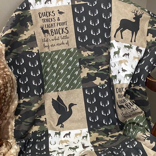 Woodland Crib Blanket Baby Boy Crib Blanket Ducks Trucks Etsy
