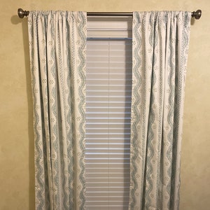 9 Colors Floral Stripe Curtain Panels, Soft Blue and Green, Pink Stripes, Regency Stripes and Vines, Curtains, Drapes, Danika Herrick