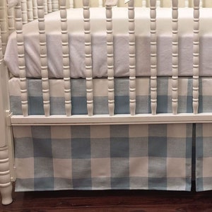 13 Colors Plaid Tailored Crib Skirt, Baby Boy, Baby Girl, Gender Neutral Crib Skirt, Custom Crib Skirt, Choose Your Color