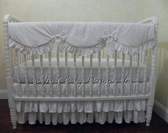 White Crib Bedding Set Gabrielle Girl Baby Bedding Neutral Baby Bedding Crib Rail Cover Ruffled Skirt White Baby Bedding White Crib Bedding Set Gabrielle Girl Baby Bedding Neutral Baby Bedding Crib Rail Cover Ruffled Skirt White Baby Bedding
