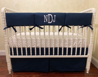 Navy Crib Bedding Etsy