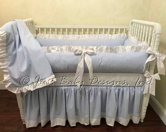 seersucker baby bedding boy baby bedding blue seersucker crib bedding baby boy crib bedding 1 4 pieces - Baby Bedding For Boys seersucker baby bedding boy baby bedding blue seersucker crib bedding baby boy crib bedding 1 4 pieces - Baby Bedding For Boys