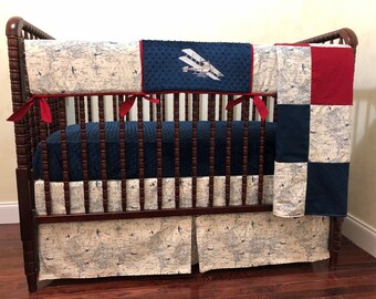 vintage airplane nursery bedding