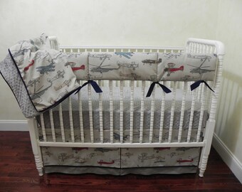 vintage airplane crib sheets