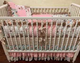 baby girl horse crib bedding