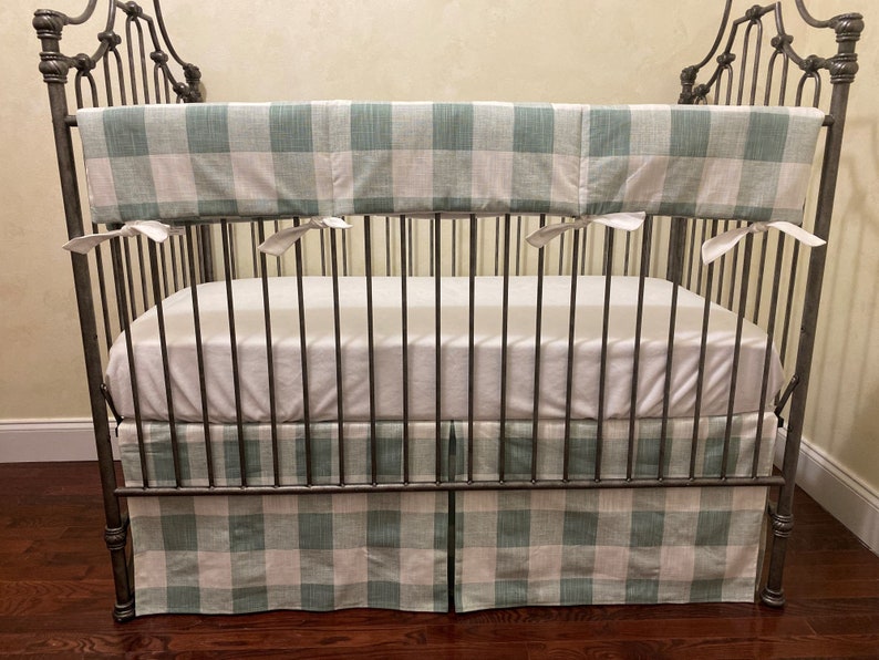Sage Green Buffalo Plaid Crib Bedding Girl or Boy Baby Etsy Canada