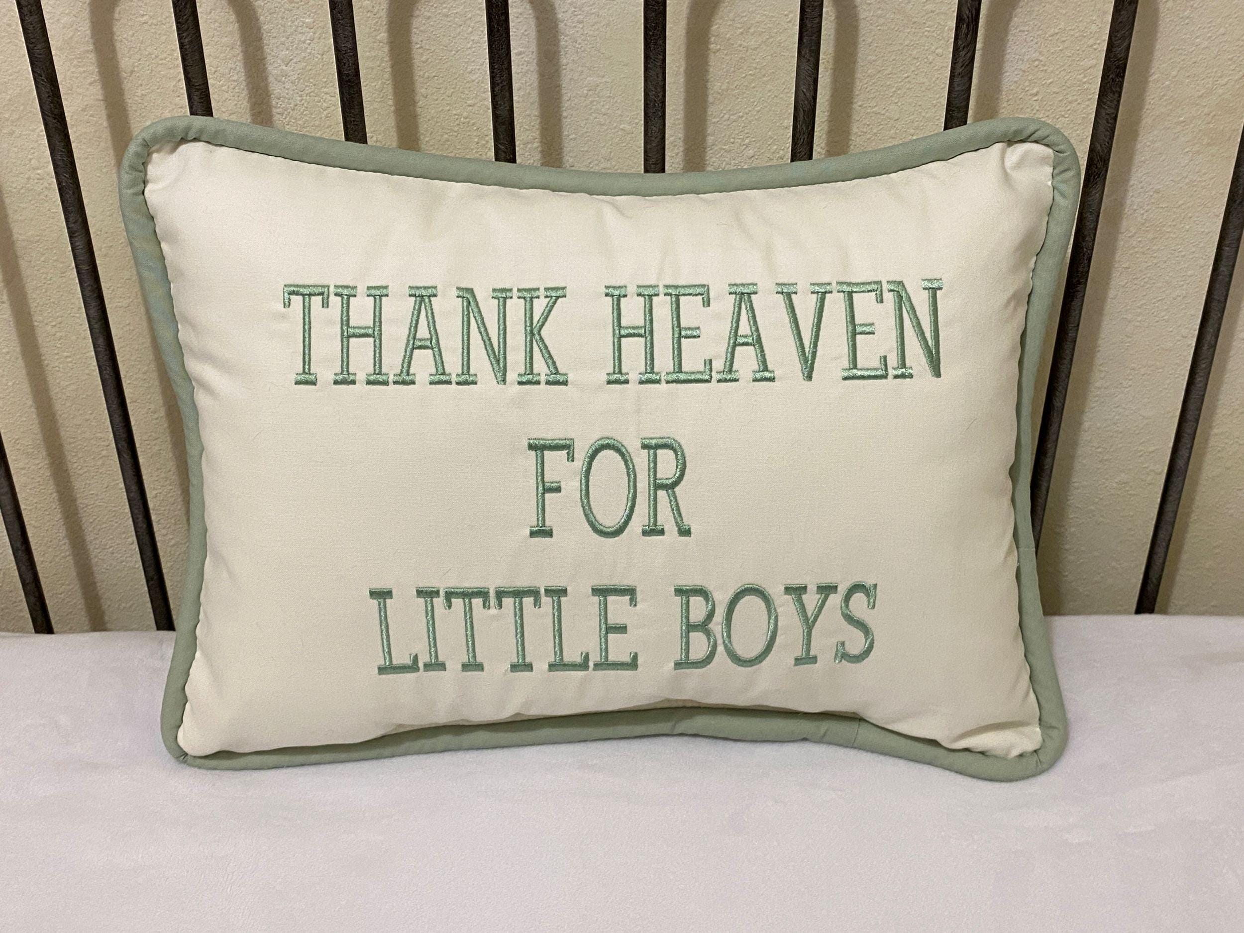 40 Colors Nursery Pillow, Thank Heaven for Little Boys Pillow
