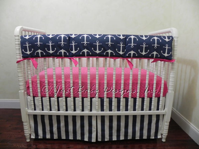 Baby Girl Crib Bedding Set Tracy Nautical Crib Bedding Baby Etsy