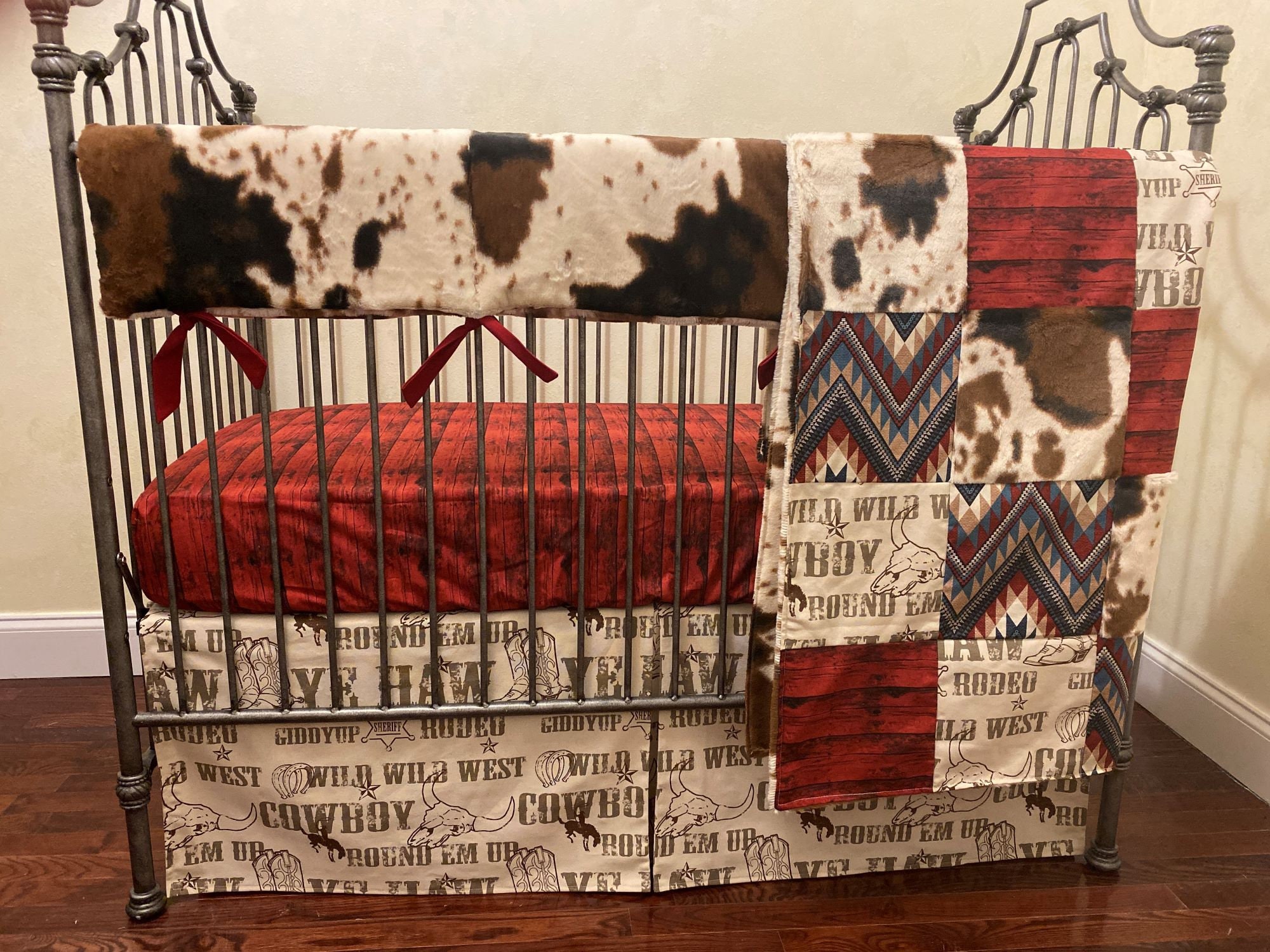 Baby Boy Western Crib Bedding Cowboy Baby Bedding Brown Etsy