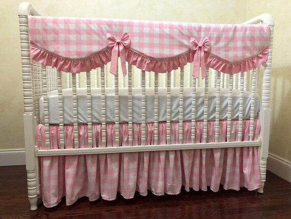 Pink Plaid Crib Bedding Set Polly Girl Baby Bedding Pink Etsy