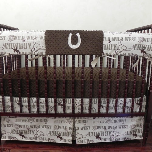 Cowboy Crib Bedding Set for Western Theme Baby Boy Nursery Etsy