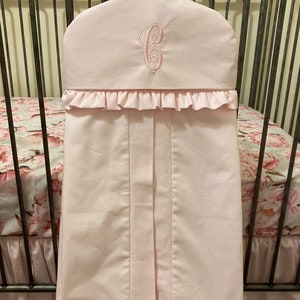 Diaper Stacker Hanger Style Diaper Stacker in Solid Pale Pink, Baby Girl Nursery With Monogram