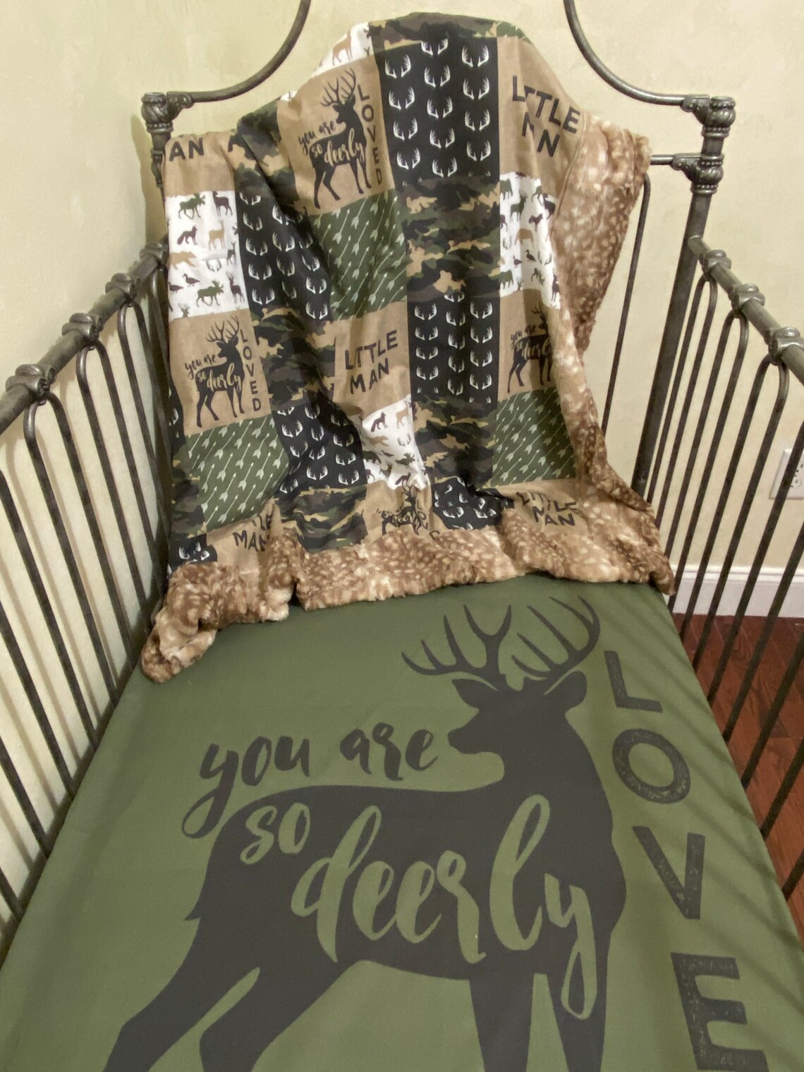 Baby Boy Woodland Crib Bedding Deer Crib Bedding Deer Minky Etsy