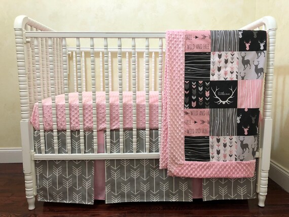 pink woodland bedding
