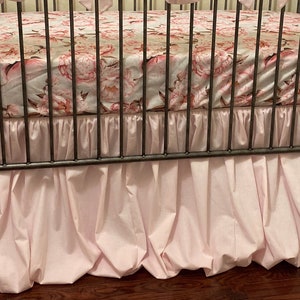 36 Colors Pouf Style Cotton Crib Skirt, Baby Boy, Baby Girl, Gender Neutral Crib Skirt, Choose Your Color