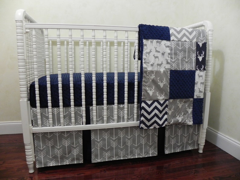 Baby Boy Crib Bedding Woodland Boy Baby Bedding Deer Baby Etsy