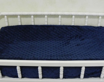 Navy Minky Dot Changing Pad Cover