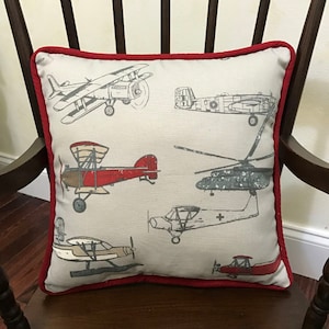 Airplane Accent Pillow, Airplane Nursery Pillow