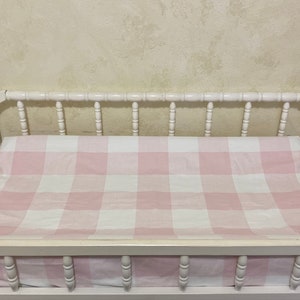 Changing Pad Cover- Light Pink Buffalo Plaid, Plaid Changing Pad Cover, Baby Bedding Accessories