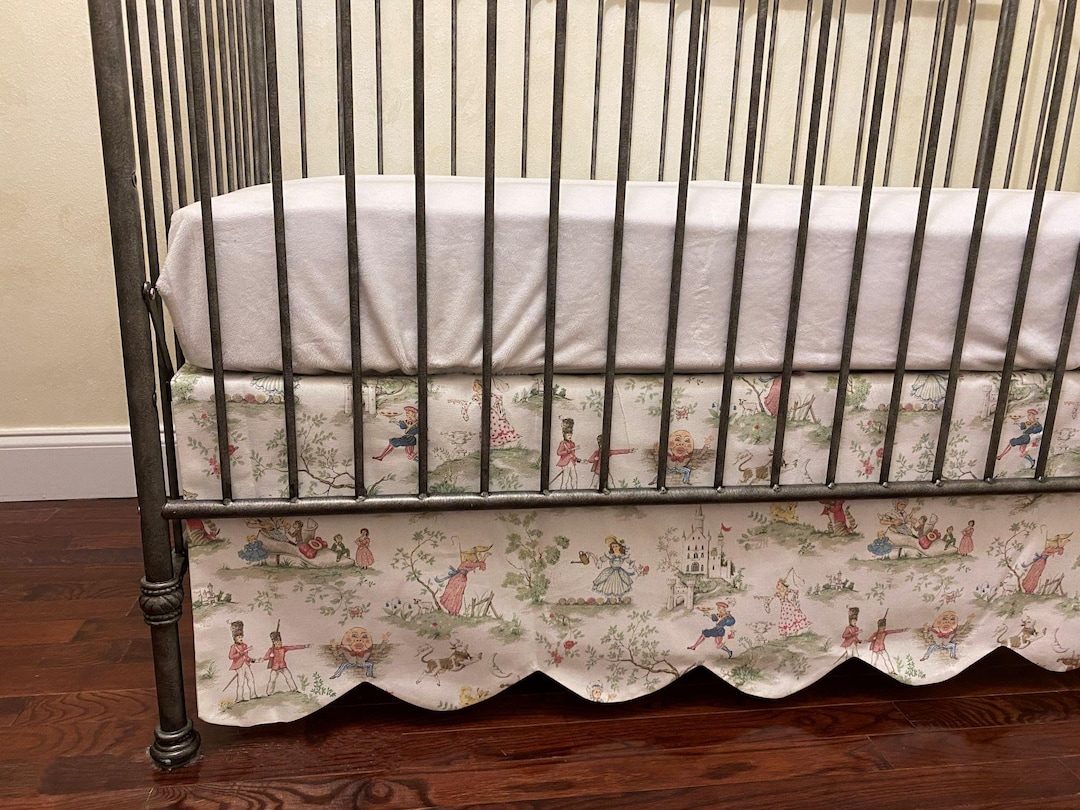 Crib Bedding Set-Scallop Edge Mist Blue