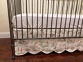 Nursery Rhyme Toile Scallop Edge Crib Skirt, Baby Boy, Baby Girl Crib Bedding