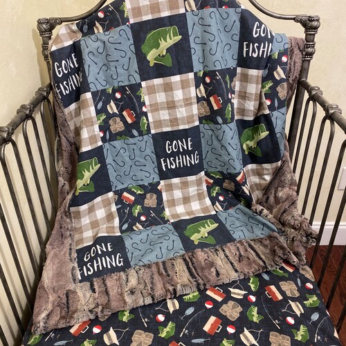Gone Fishing Crib Bedding Baby Boy Nursery Set Bass Fishing Etsy