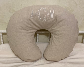 Natural Linen Nursing Pillow Cover, Boy Nursing Pillow Cover, Girl Nursing Pillow Cover, Breastfeeding Pillow Cover