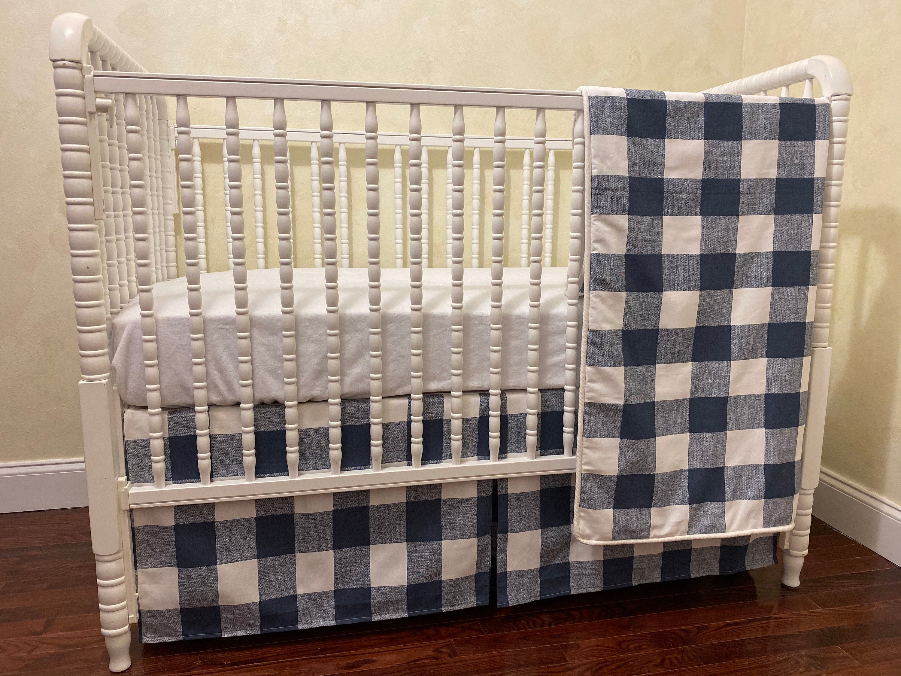 Blue buffalo sales plaid crib bedding
