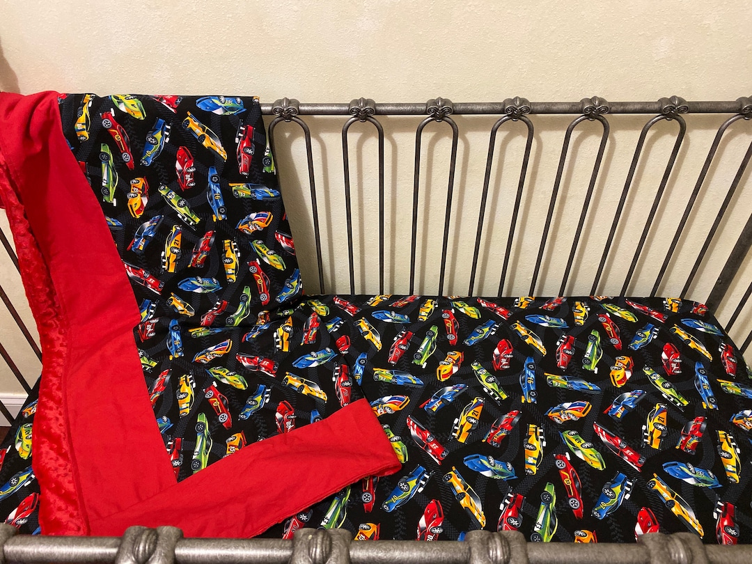 Baby Boy Race Car Crib Sheet, Blanket Set, Race Car Nursery Bedding Etsy