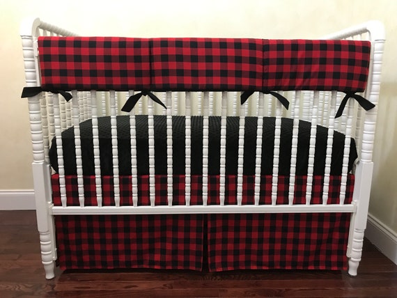 Red And Black Plaid Baby Bedding Set Pavel Boy Crib