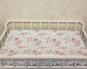 Changing Pad Cover- Pink Blush Roses