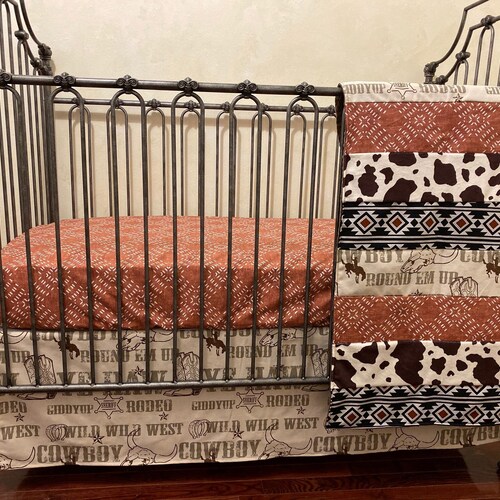 Baby Boy Crib Bedding Set Cowboy Baby Bedding Western Crib Etsy