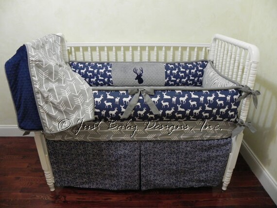 Custom Baby Bedding Set Silas Boy Baby Bedding Navy Deer Etsy