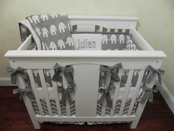 elephant mini crib bedding