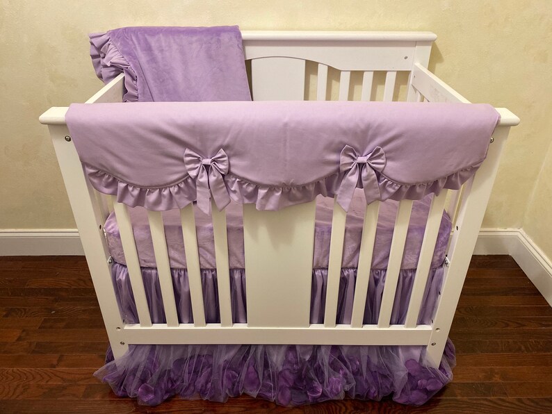 MINI CRIB Baby Bedding Set Giselle Lavender Lavender Girl ...