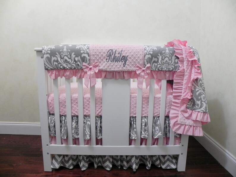 Baby Girl MINI CRIB Bedding Girl Mini Crib Baby Bedding Etsy
