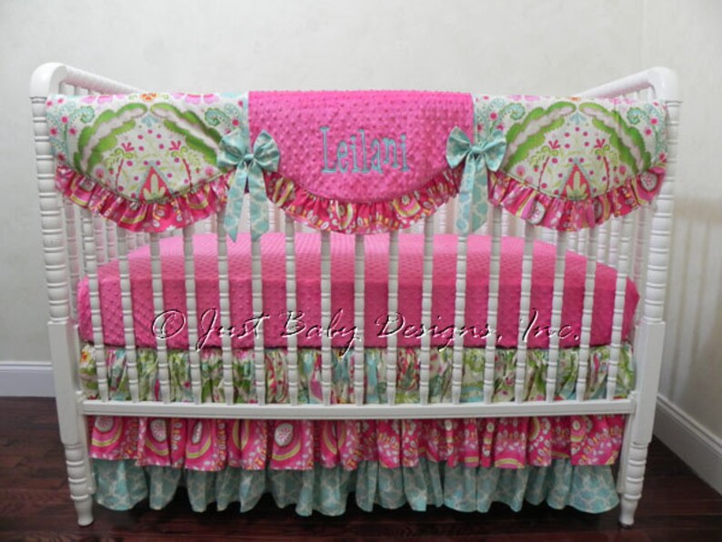 Custom Crib Bedding Set Leilani Baby Girl Bedding Kumari Etsy