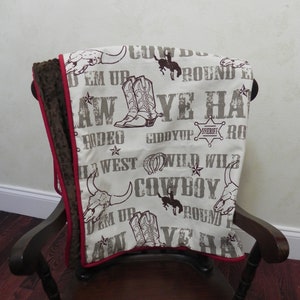 Cowboy Baby Blanket, Cowboy Crib Blanket, Personalized Baby Blanket
